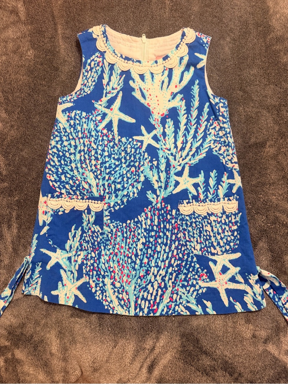 Lilly Pulitzer Blue Coral-Print Sleeveless Shift Dress